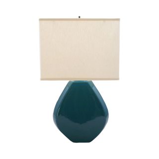 Ceramic Octagon Table Lamp, Blue