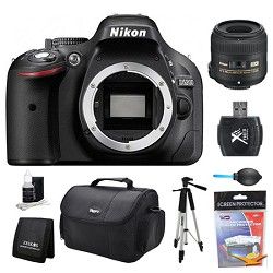 Nikon D5200 DX Format Digital SLR Camera Body 40mm Lens Kit
