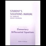 Elementary Differential Equations   Student Solution Manual
