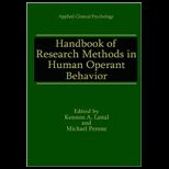 Handbook of Research Methods in Human