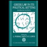 Greek Law in Its Political Setting