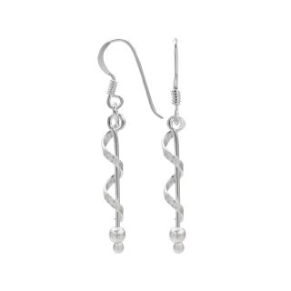 Bridge Jewelry Sterling Silver Linear Swirl Earrings