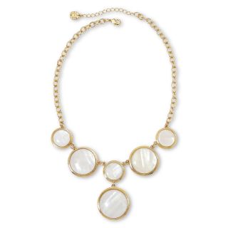 MONET JEWELRY Monet Gold Tone White Shell Y Necklace