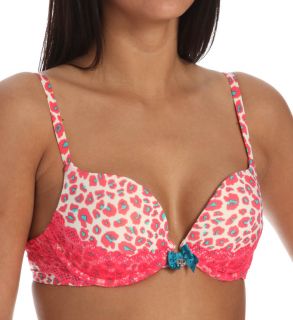 Pretty Polly Lingerie PP316 Take the Plunge Printed with Lace Push Up Bra