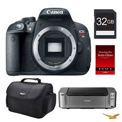 Canon EOS T5i DSLR Camera (Body), 32GB, Printer Bundle   PRICE AFTER $400.00 REB