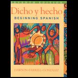 Dicho Y Hecho  Beginning Spanish and Student Cassette   With Tape