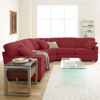 Possibilities Sharkfin Arm 3 pc. Loveseat Sectional, Berry.