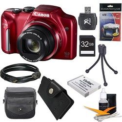 Canon PowerShot SX170 IS 16MP Digital Camera Red Ultimate Kit