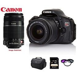Canon EOS Digital Rebel T3i 18MP SLR Camera 18 55mm IS  & 55 250mm IS Pro Bundle