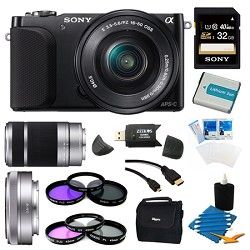 Sony NEX 3NL Black Digital Camera 16 50mm Lens 32GB with 2 Lens Bundle