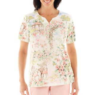 Alfred Dunner Garden District Scenic Print Top