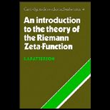 Intro. to Theory of Riemann Zeta Func.