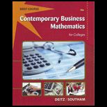 Contemporary Bus. Math. For College, Brief   Text