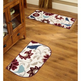 Song Bird Washable Rugs, Red