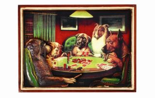 Poker Dogs with Cigars Sign