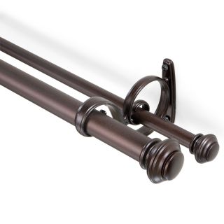 Linden Street Double Curtain Rod, Aged Pewter