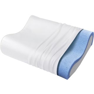 Sleep Innovations Gel Memory Foam Contour Bed Pillow, White