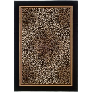Couristan Leopard Rectangular Rugs, Black/Ivory