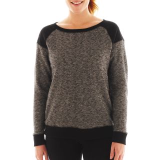Xersion Quilted Shoulder Sweatshirt, Black, Womens