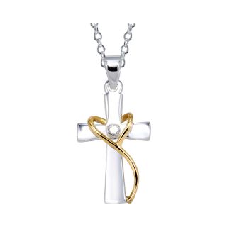 Bridge Jewelry Footnotes Sterling Silver Message Cross Pendant