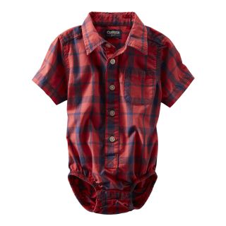 Oshkosh Bgosh Red and Blue Plaid Bodysuit   Boys 3m 24m, Boys