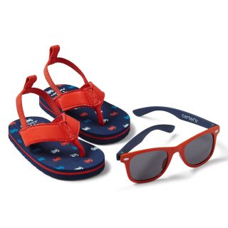 Carters Crab Sandals and Sunglasses Set, Red, Boys