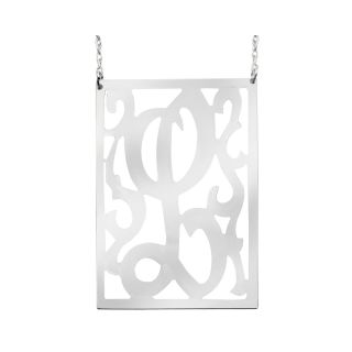 Sterling Silver Initial Swirl Necklace, Womens