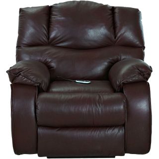 Hillside Leather Heat and Massage Recliner, Aspen Mahogany