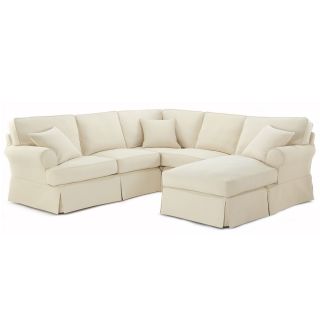 Friday Twill 3 pc. Slipcovered Chaise Sectional, Loden