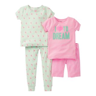 Carters 4 pc. Flamingo Pajamas   Girls 12m 24m, Pink, Pink, Girls