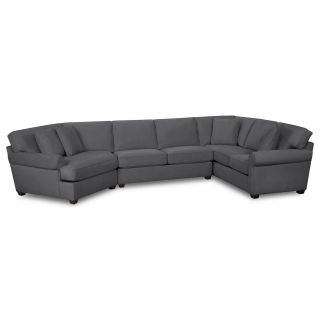 Possibilities Roll Arm 3 pc. Right Arm Sofa Sectional, Charcoal