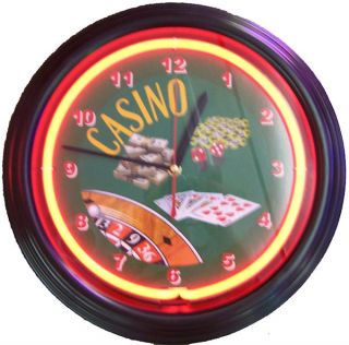 Poker Casino Clock