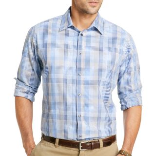 Van Heusen Original Button Front Shirt, Blue, Mens