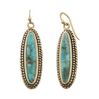 Art Smith by BARSE Brass & Turquoise Drop Earrings, Womens