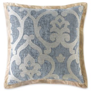 ROYAL VELVET Alexandria 18 Square Decorative Pillow, Blue/Ivory