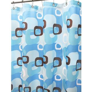 Park B Smith Geo Squares Fabric Shower Curtain, Mwood Fiel