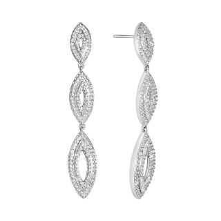 Diamond Addiction 1/10 CT. T.W. Diamond Triple Drop Earrings, Womens