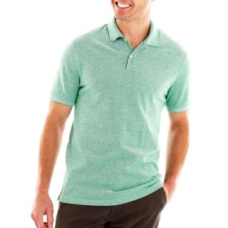 St. Johns Bay Oxford Piqué Polo Shirt, Green, Mens