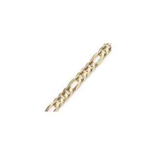 Mens 10K Yellow Gold 9 Figaro Bracelet