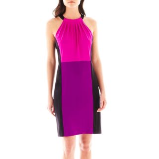 Worthington Colorblock Halter Dress, Purple