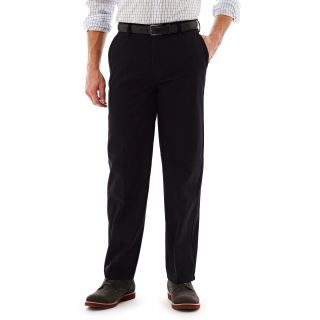 St. Johns Bay Worry Free Relaxed Fit Flat Front Pants, Black, Mens