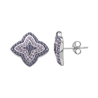 Purple Crystal Ombre Earrings, Womens