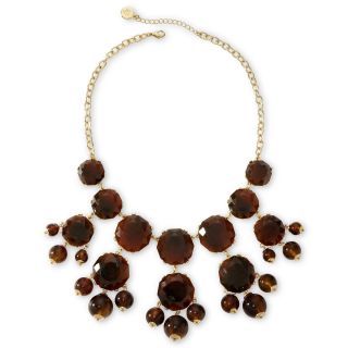 Liz Claiborne Gold Tone Tortoiseshell Bubble Necklace, Brown