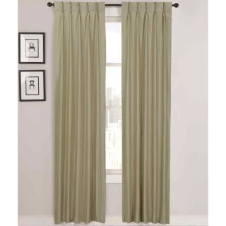 Supreme Palace Antique Satin Pinch Pleat Lined Curtain Panel Pair, Silver