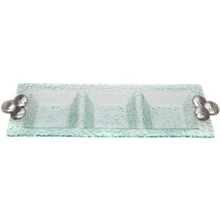 Thirstystone Wine Food Friends 3 Section Glass Serving Tray