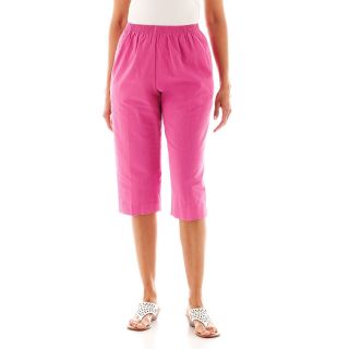 Alfred Dunner Classics Cotton Sheeting Capris, Magenta, Womens