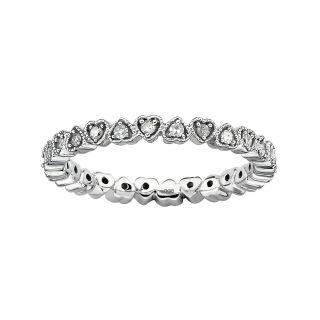 ONLINE ONLY   Diamond Heart Stackable Ring 1/4 CT. T.W., White, Womens