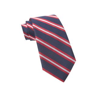 Wembley Limerick Gingham Stripe Tie, Red, Mens