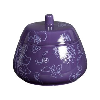 Creative Bath Fine Lines Ceramic Jar, Purple