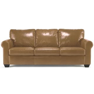 CLOSEOUT Possibilities Roll Arm Leather 82 Sofa, Sahara